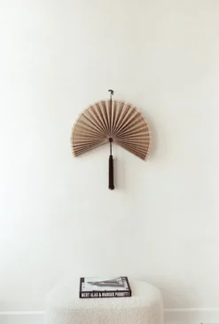 Wandornament Bamboe waaier bruin M