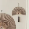 Wandornament Bamboe waaier naturel M