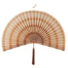 Wandornament bamboe waaier terracotta XL