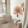 Wandornament bamboe waaier terracota M
