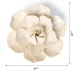 Wandornament Ceramic Flower Ivory Daffodil