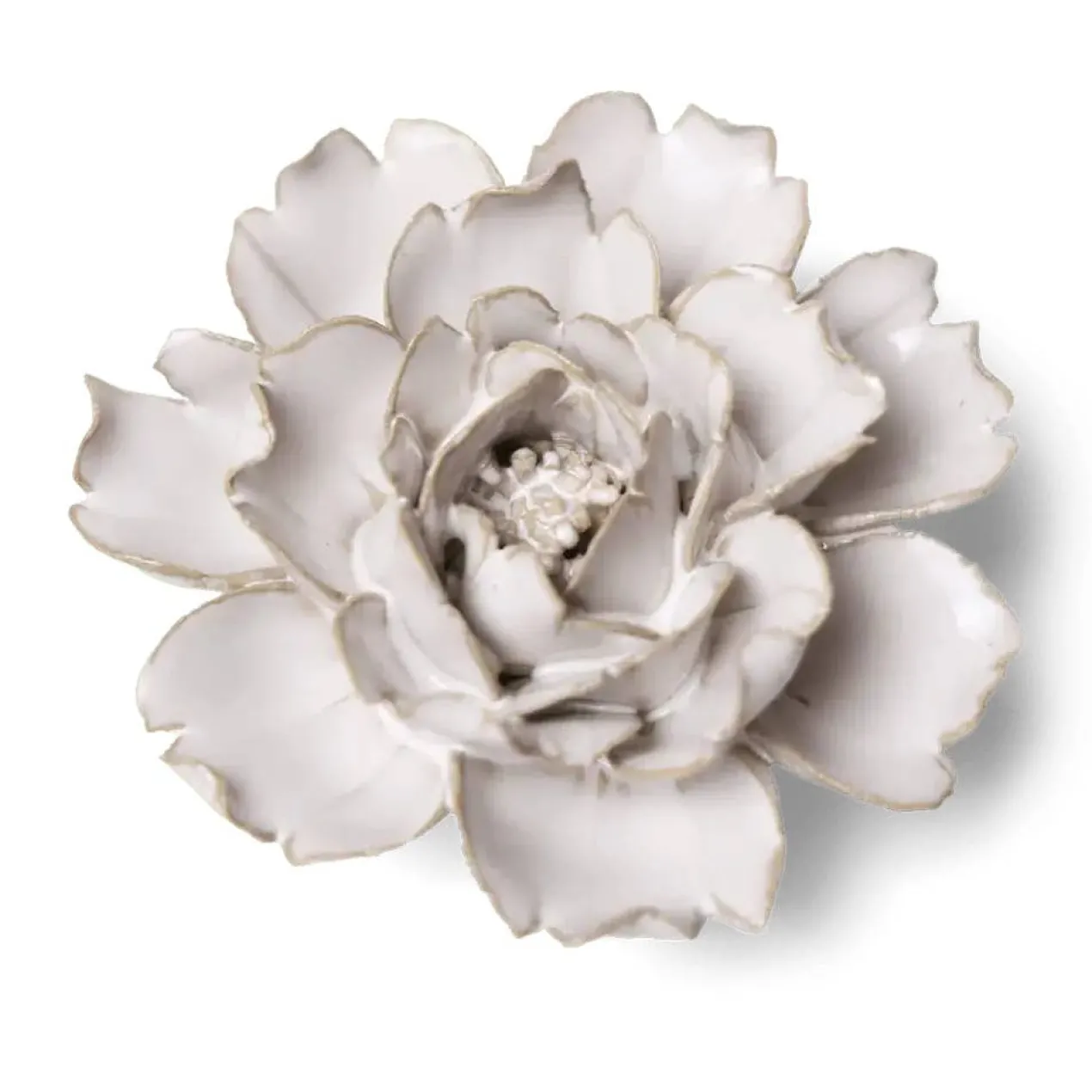Wandornament Ceramic Flower Ivory Rose