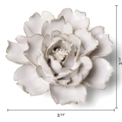 Wandornament Ceramic Flower Ivory Rose