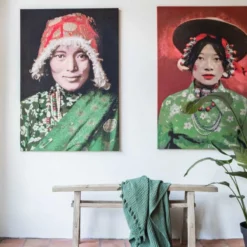 Wandpaneel geweven Tibetan Woman 120x180 cm