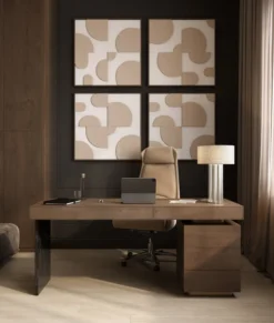 Wandpaneel Luna beige/brown 40x40cm set van 4