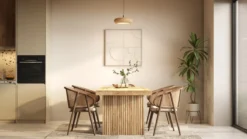 Wandpaneel Luna beige 40x40 cm set van 4