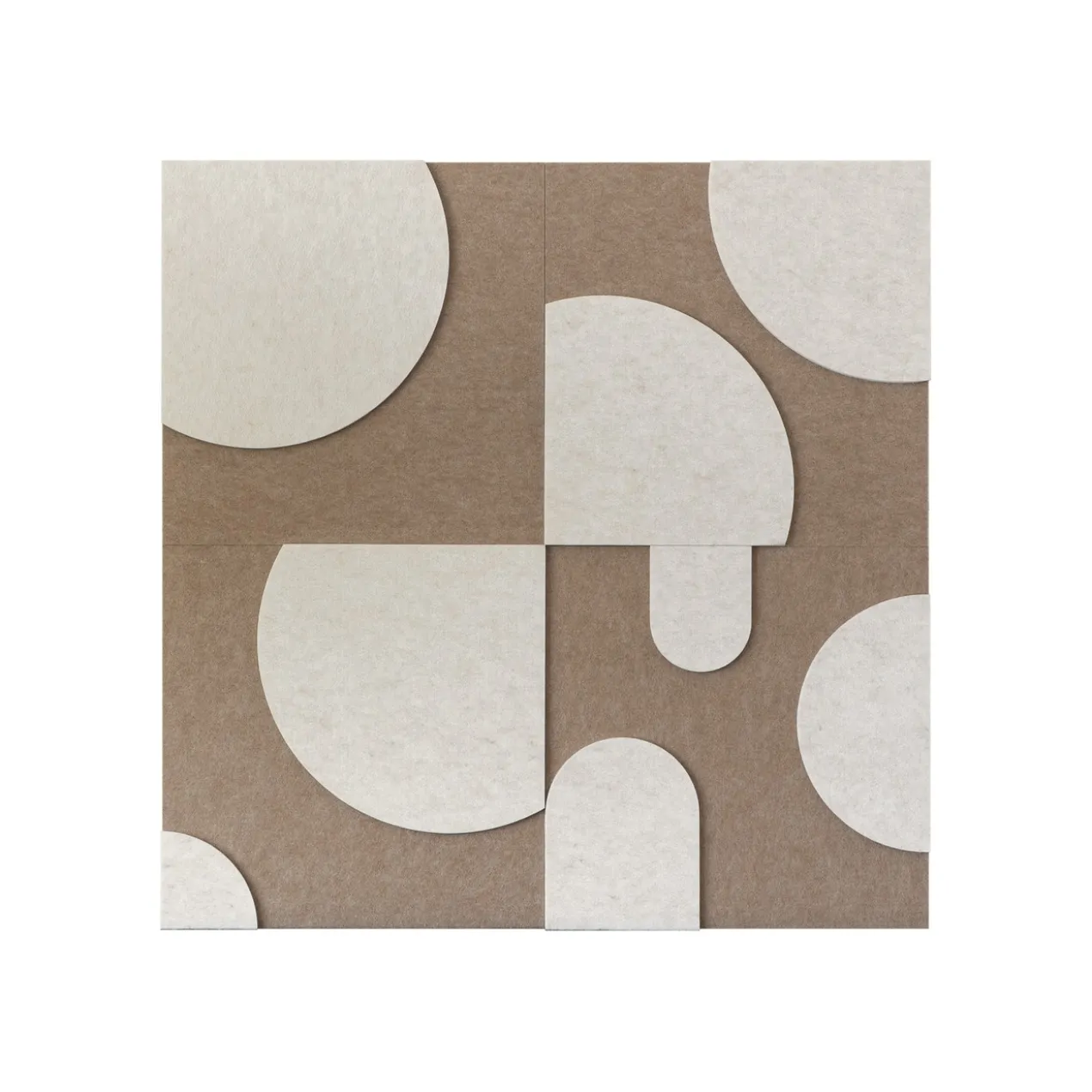 Wandpaneel Luna brown/beige 40x40 cm set van 4