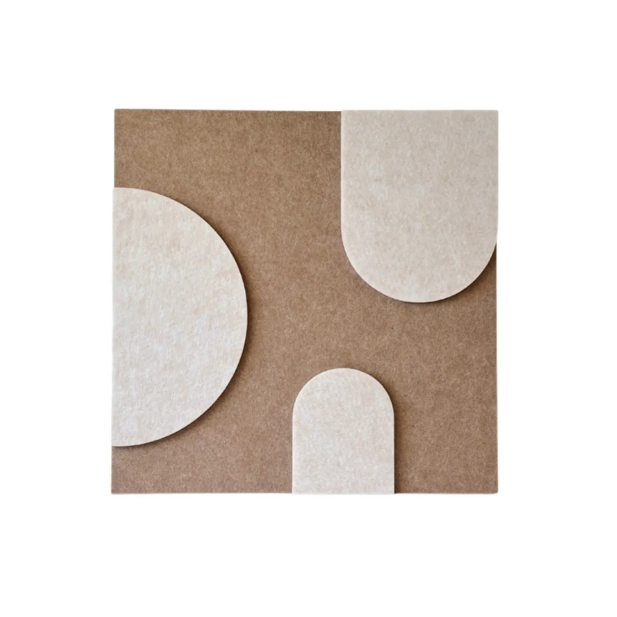 Wandpaneel Luna brown/beige 40x40 cm set van 4