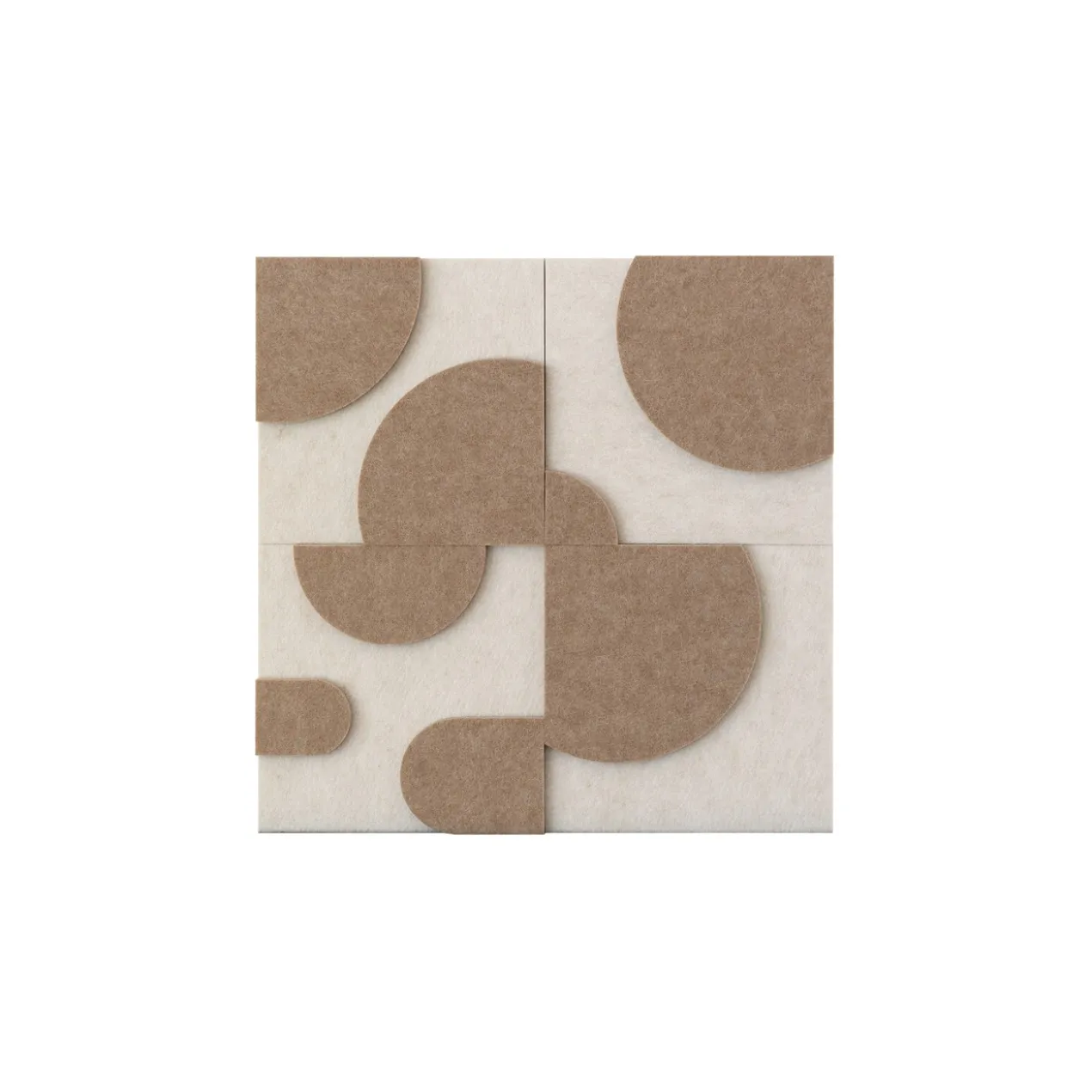 Wandpaneel Luna 20x20 cm beige/brown - set van 4