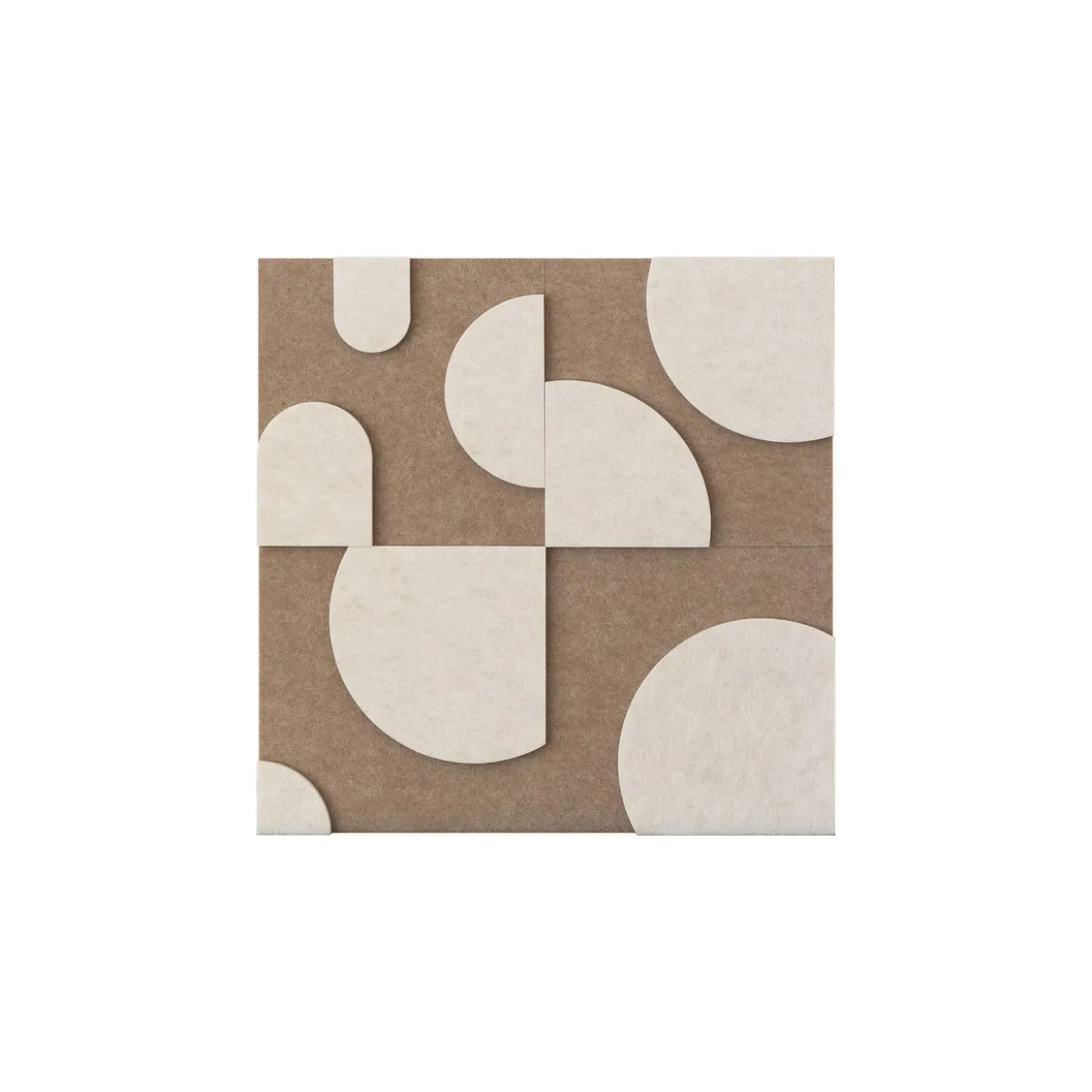 Wandpaneel Luna 20x20 cm brown/beige - set van 4
