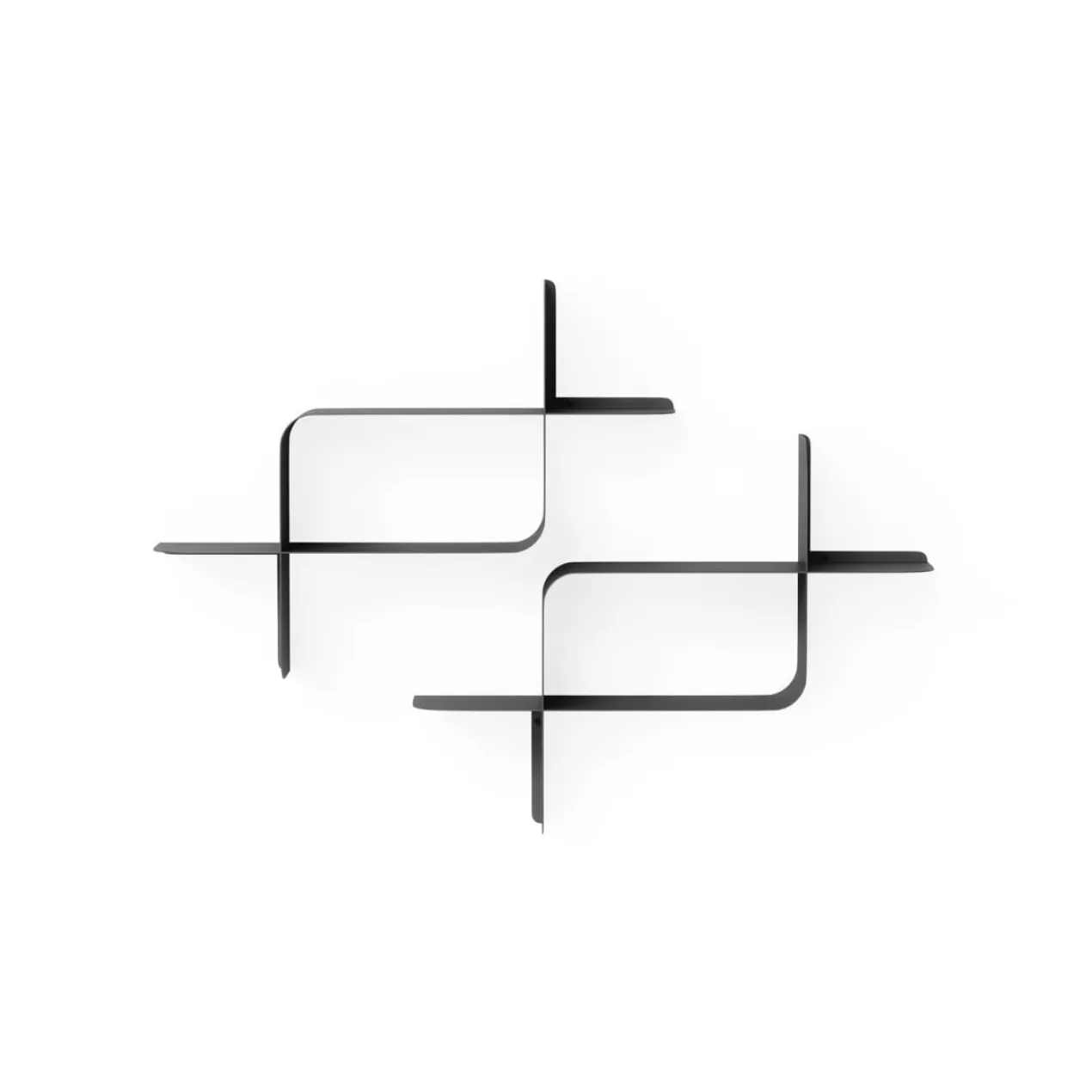 Wandplank Montage metaal zwart - set van 2