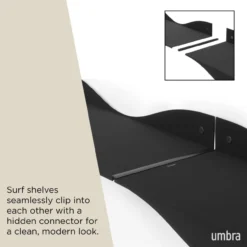 Wandplank Surf zwart - set van 2