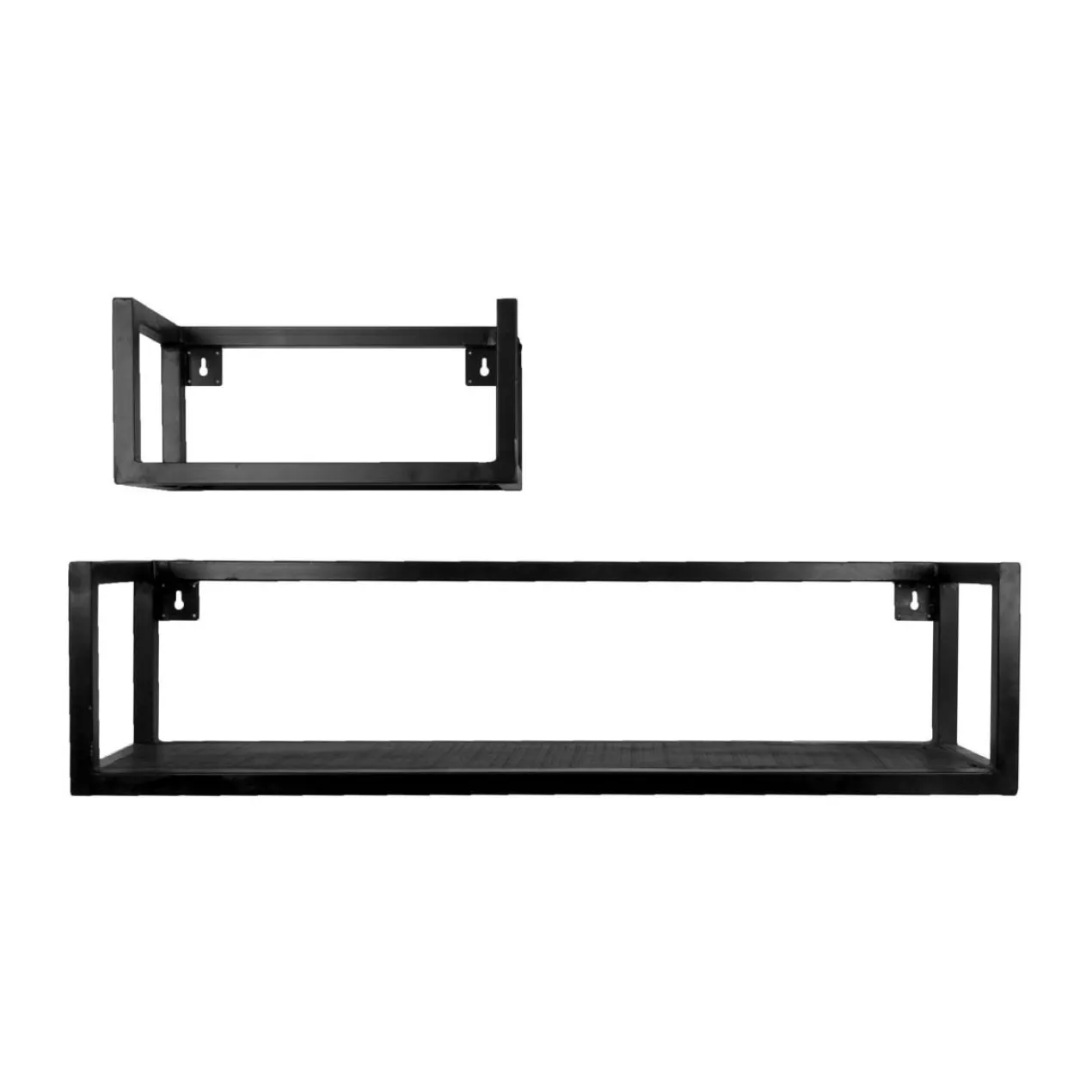 Wandplank Vintage zwart mangohout klein – set van 2