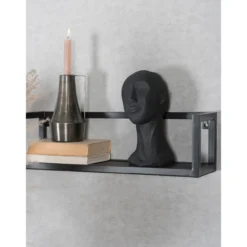 Wandplank Vintage zwart mangohout groot – set van 3