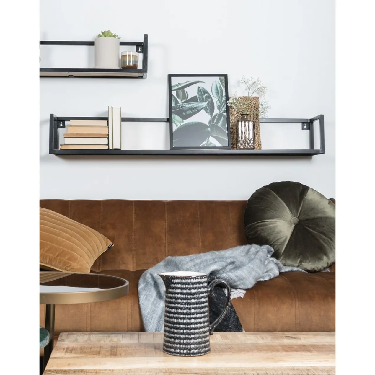 Wandplank Vintage Zwart Mangohout 140 cm