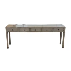 Wandtafel groen/bruin 5 lades wandtafel groen/bruin 5la 218x42x86