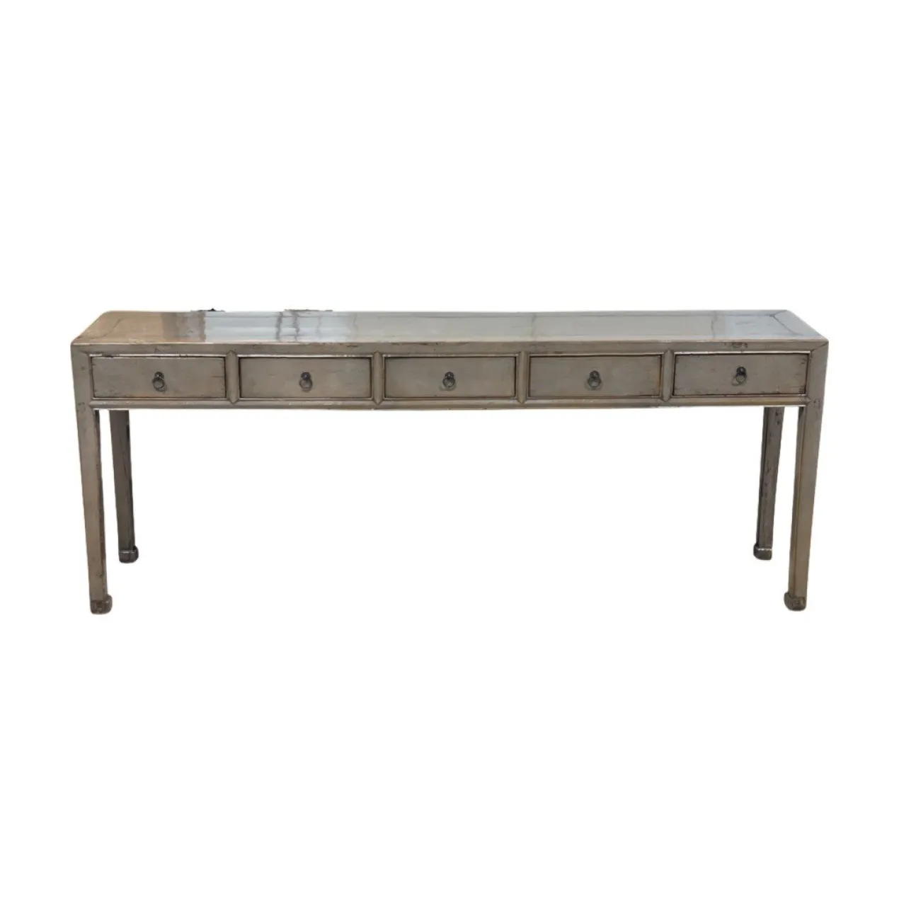 Wandtafel groen/bruin 5 lades wandtafel groen/bruin 5la 218x42x86