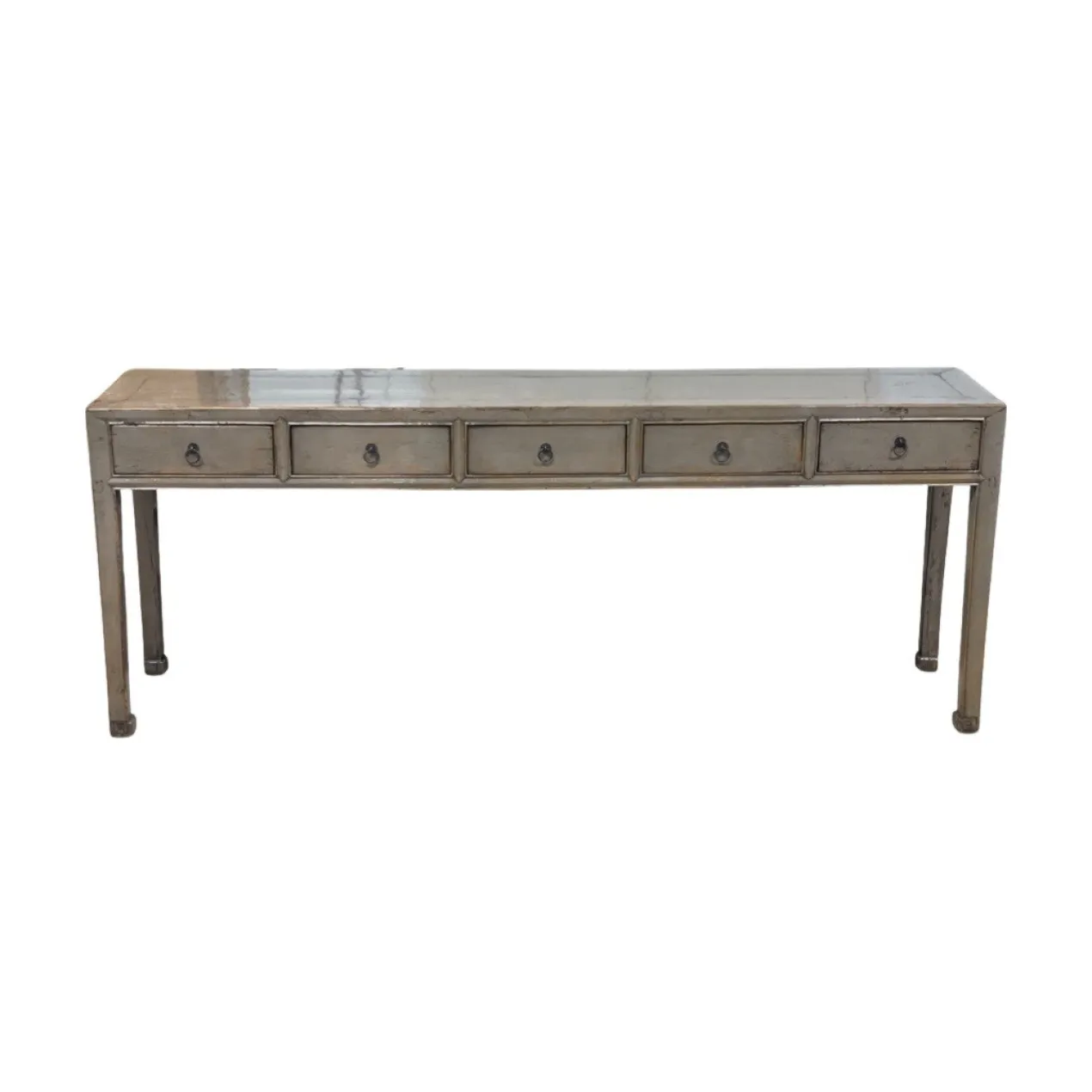 Wandtafel groen/bruin 5 lades wandtafel groen/bruin 5la 218x42x86