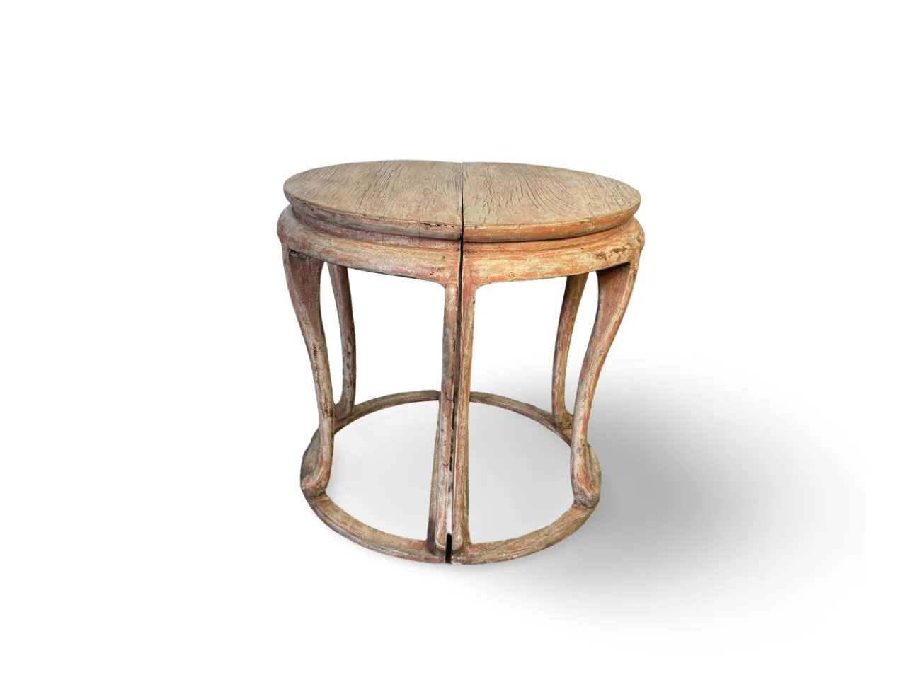 Wandtafel half rond zalmroze Wandtafel half rond uniek zalmroze