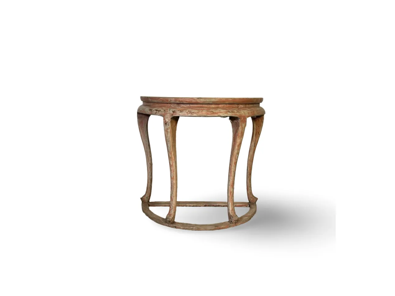 Wandtafel half rond zalmroze Wandtafel half rond uniek zalmroze