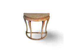 Wandtafel half rond zalmroze Wandtafel half rond uniek zalmroze