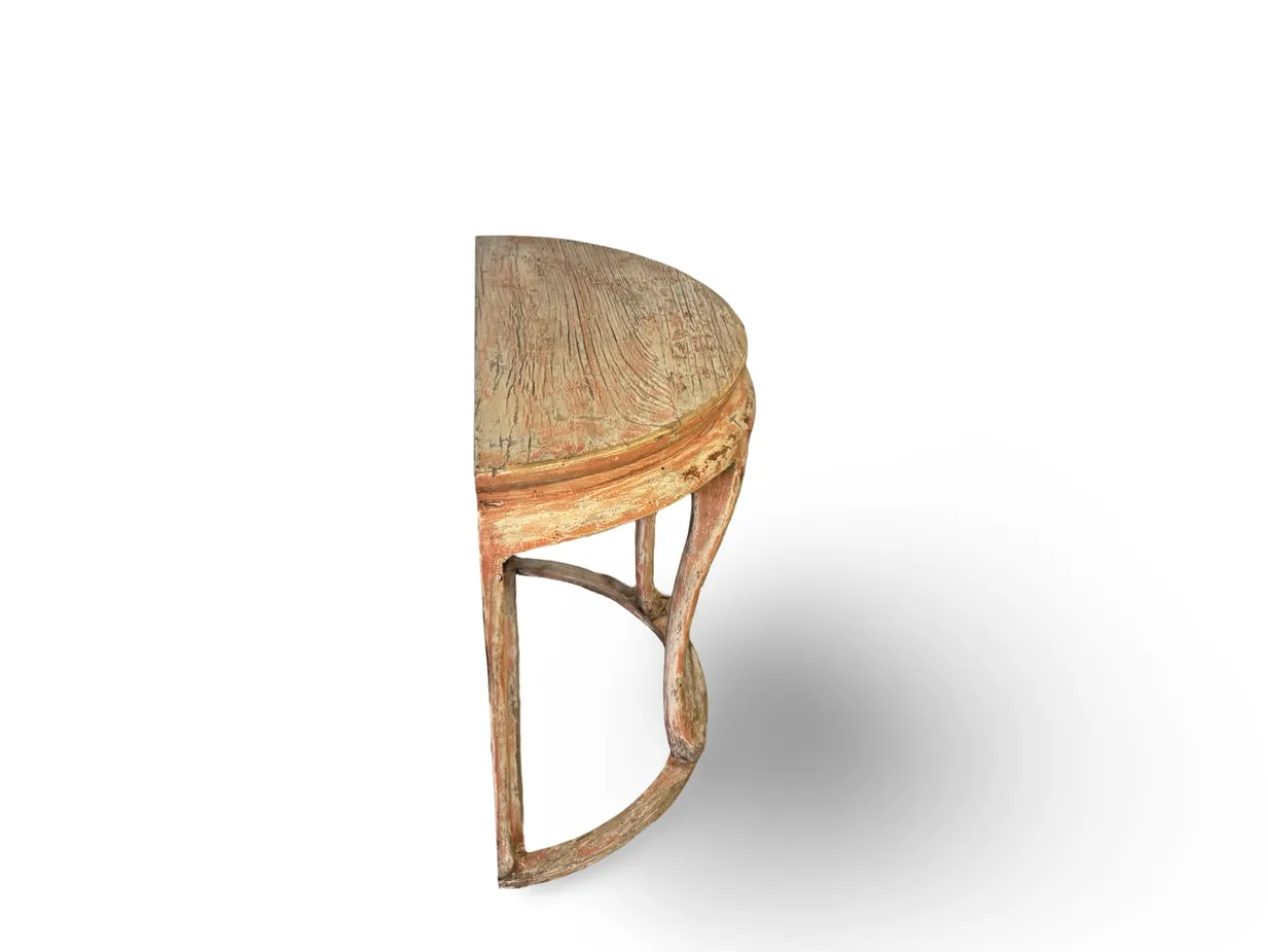 Wandtafel half rond zalmroze Wandtafel half rond uniek zalmroze