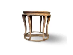 Wandtafel half rond zalmroze Wandtafel half rond uniek zalmroze