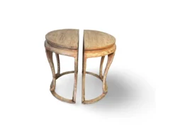 Wandtafel half rond zalmroze Wandtafel half rond uniek zalmroze