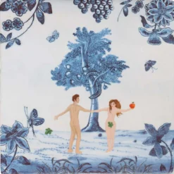 Wandtegel Adam & eve in the garden of eden M