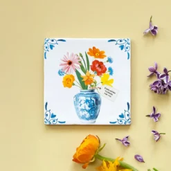 Wandtegel A Vase with love and bliss S