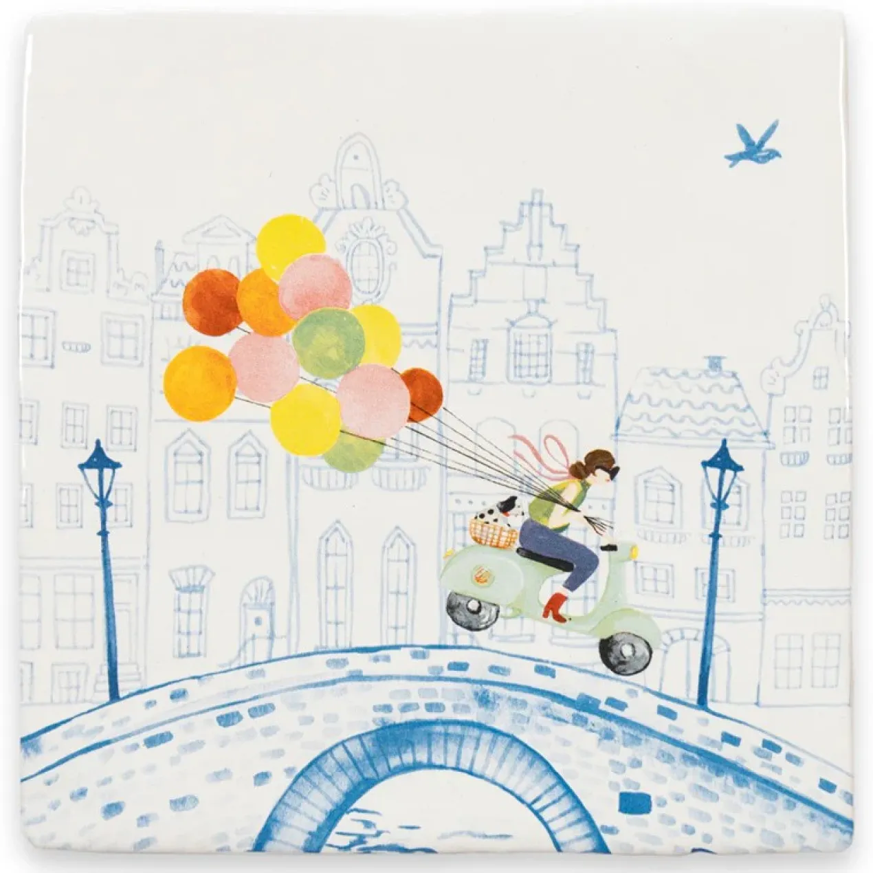 Wandtegel Balloon service S