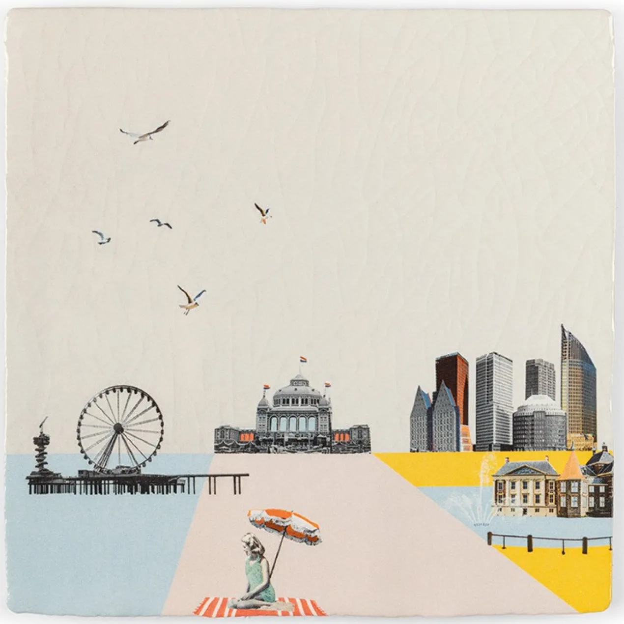 Wandtegel Mooi Den Haag achter de duinen M