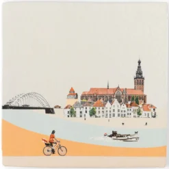 Wandtegel Nijmegen tussen Maas en Waal S