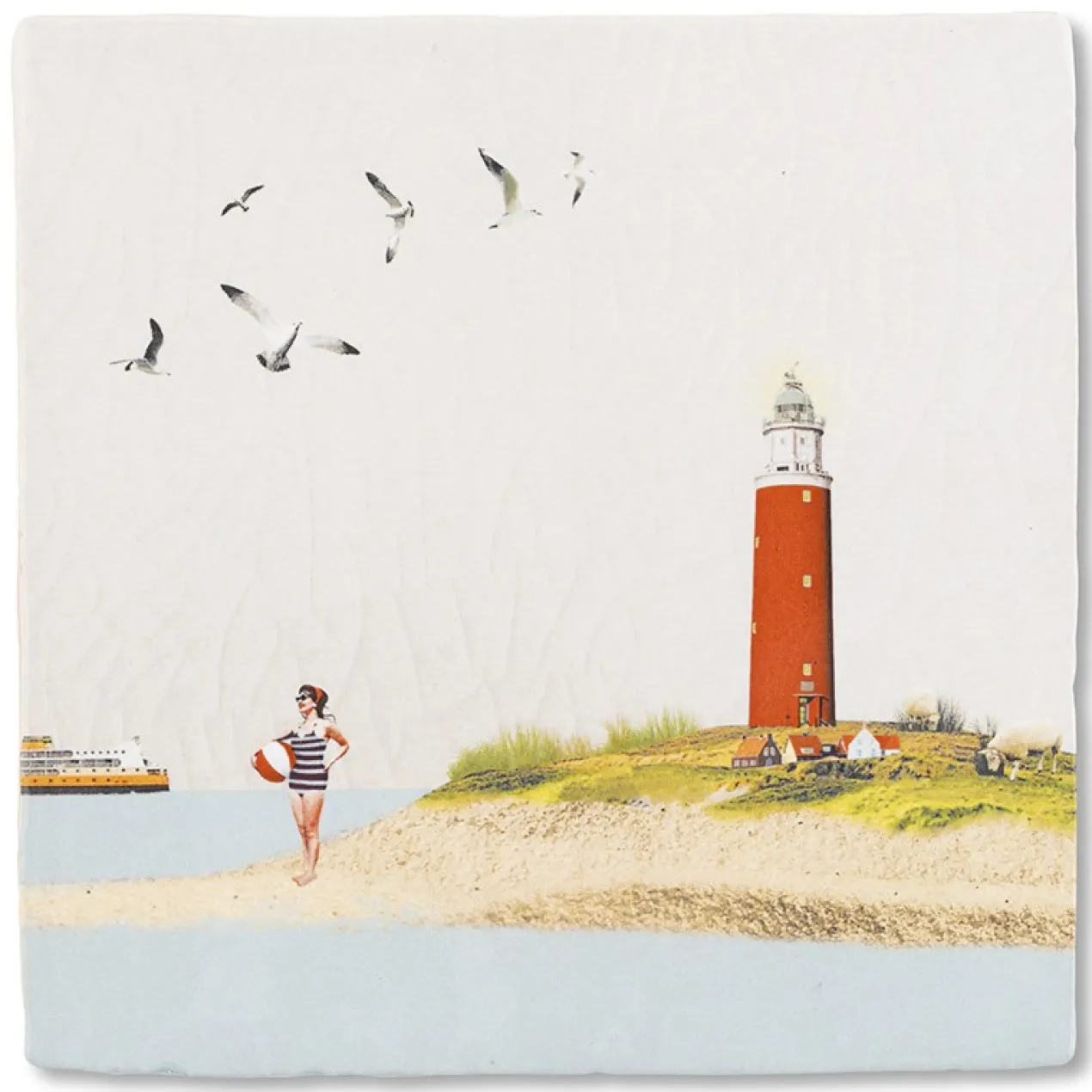 Wandtegel Terug op Texel M