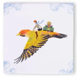Wandtegel Traveling bird S