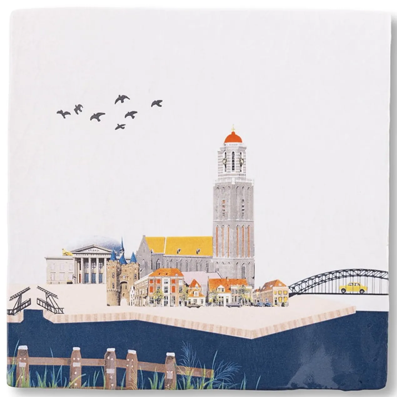 Wandtegel Zie je in Zwolle M