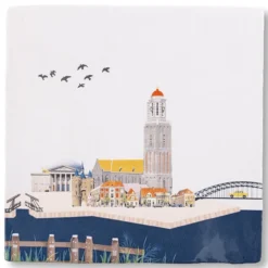 Wandtegel Zie je in Zwolle S