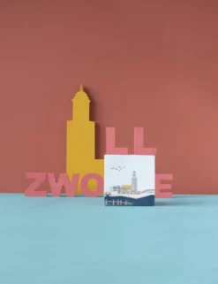 Wandtegel Zie je in Zwolle S