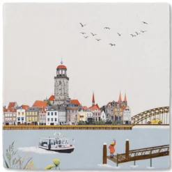 Wandtegel Zwaaiend naar Deventer M
