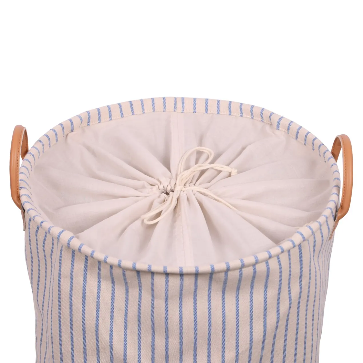 Wasmand leren hengsels stripe cobalt ø42