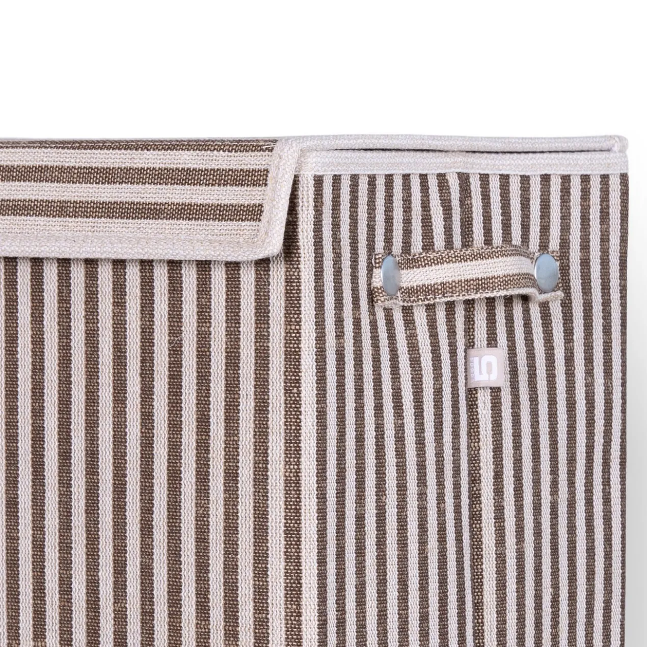Wasmand rechthoek stripe brown