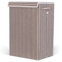 Wasmand rechthoek stripe brown