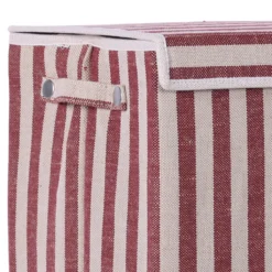 Wasmand rechthoek stripe burgundy