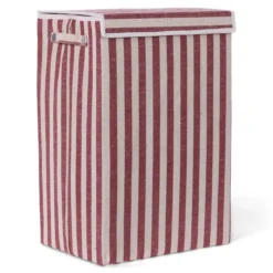 Wasmand rechthoek stripe burgundy