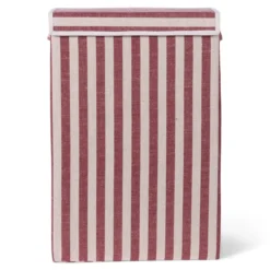 Wasmand rechthoek stripe burgundy