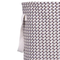 Wasmand rond bruin square Ø38 cm