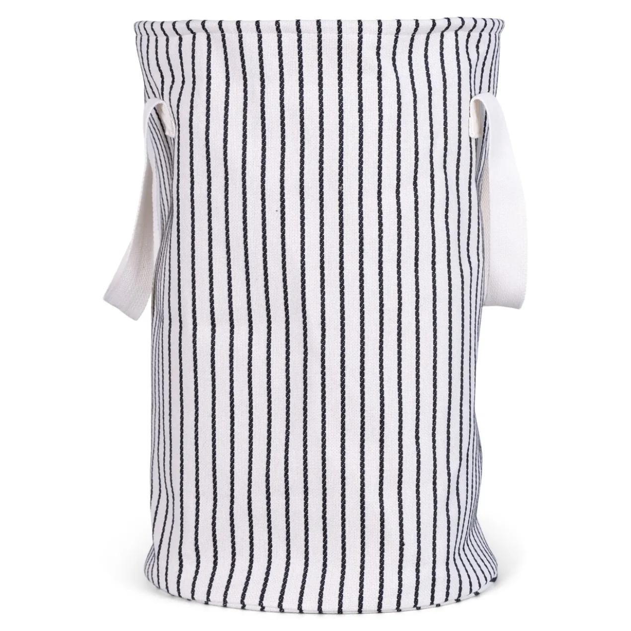 Wasmand Rond Stripe black/naturel Ø38 cm