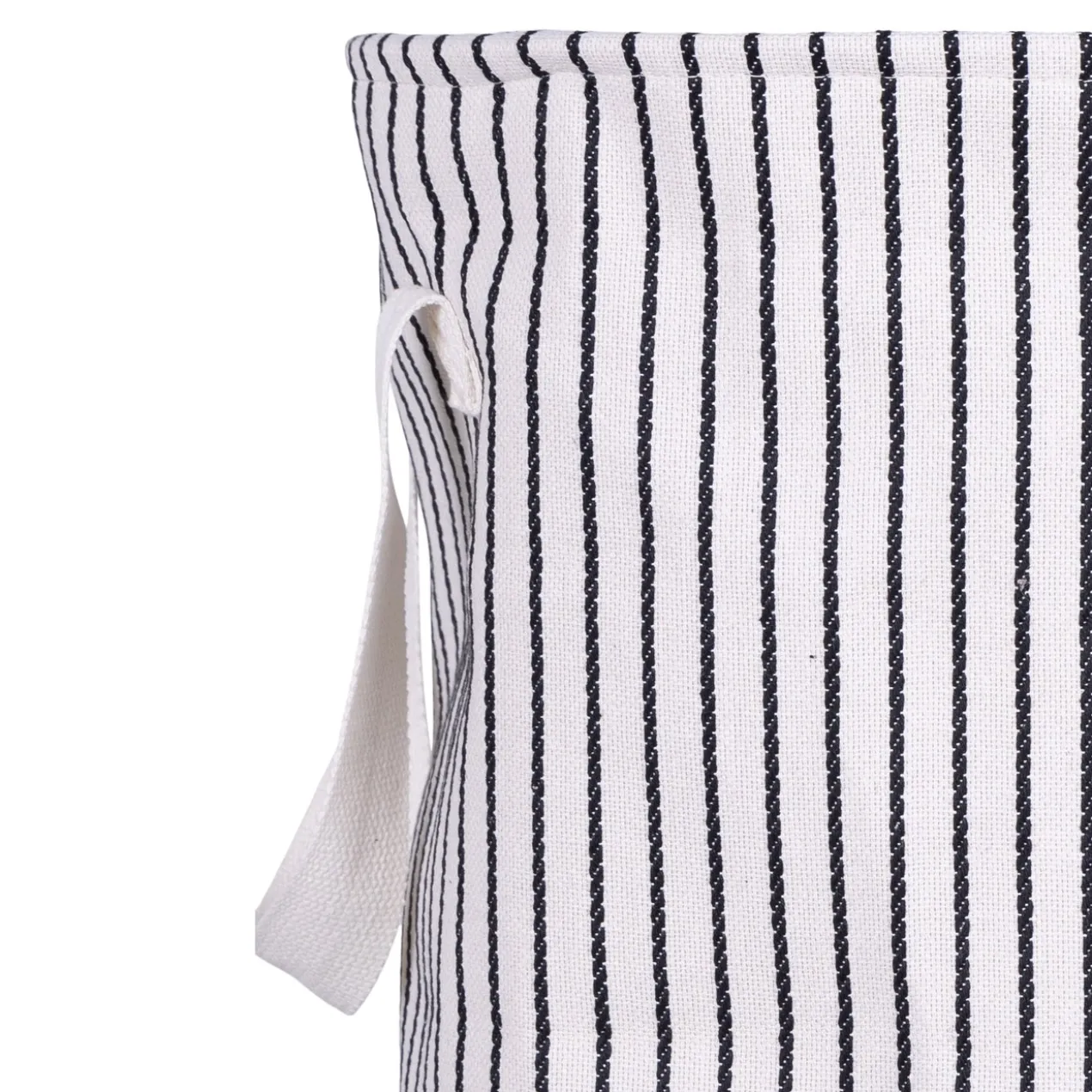 Wasmand Rond Stripe black/naturel Ø38 cm