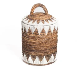 Waterhyacint mand Sekitar naturel/wit Small