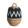 Waterhyacint mand Tali met deksel zwart/naturel Small